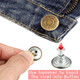 Brass Jeans Button Fasteners with Aluminium Back Pin - 10pcs